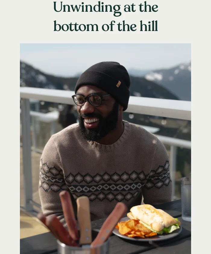 Unwinding at the bottom of the hill