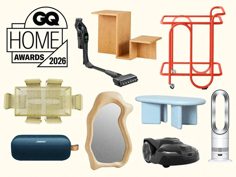A collage of products that won awards in the 2026 GQ Home Awards.