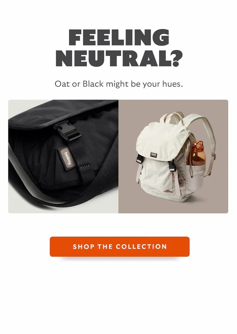 [Header] Feeling neutral? [Blurb] Oat or Black might be your hues.