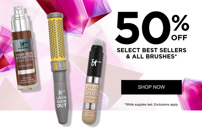 50% OFF SELECT BEST SELLERS & ALL BRUSHES*