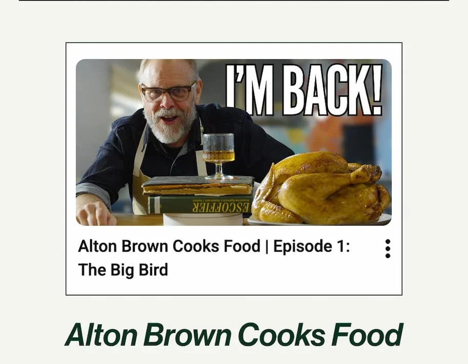 Alton Brown Cooks Food