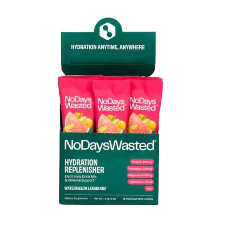 Image of No Days Wasted Watermelon Lemonade Hydration Packet (15 Pack)