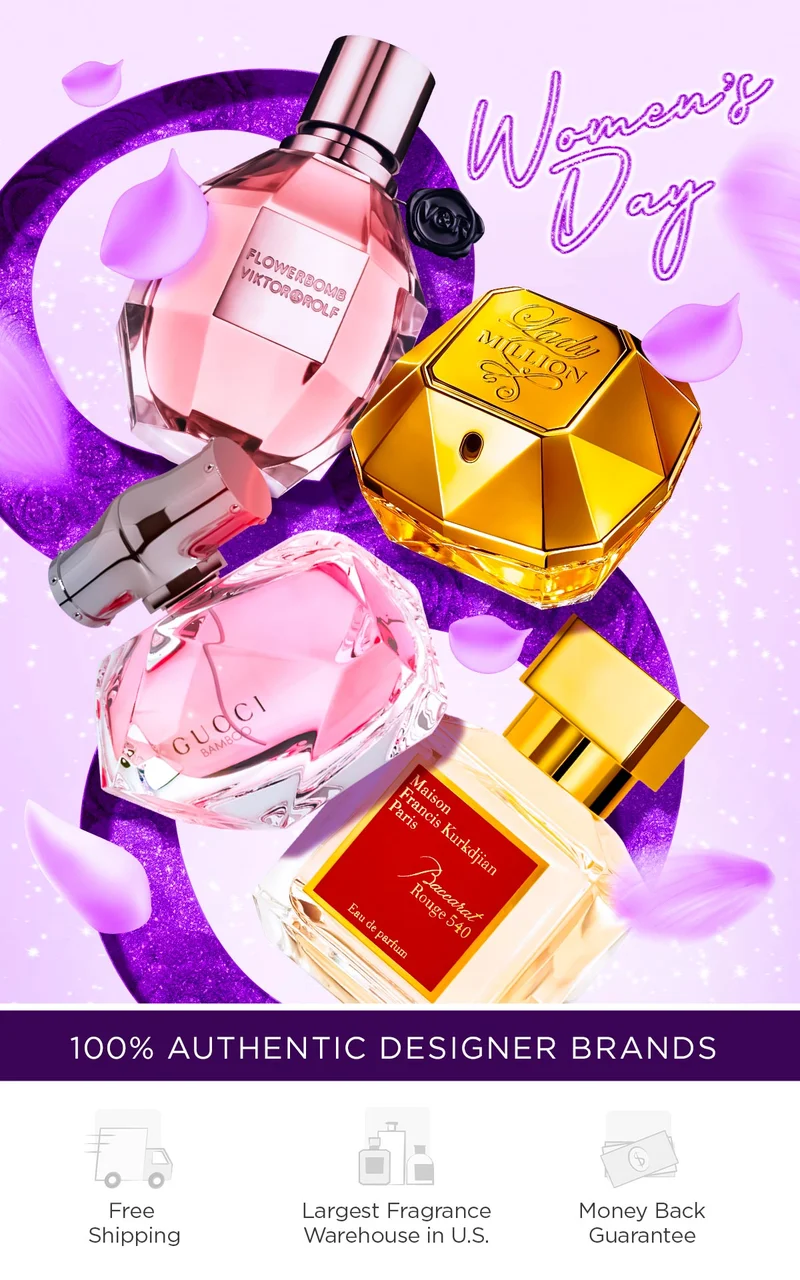 Popular fragrances fall in front of Women's Day elements during limited savings event