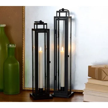 Home Reflections Indoor/Outdoor Set of 2 Taper Lanterns