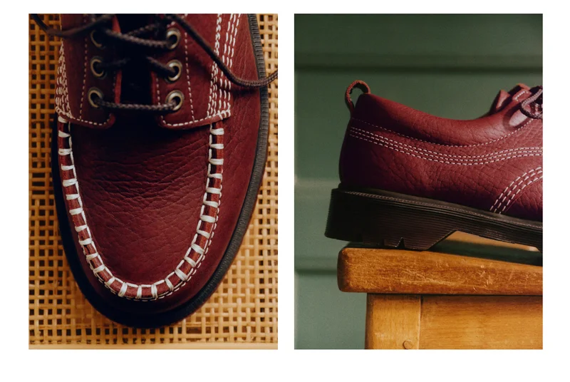 LOWELL WILD GRAIN LEATHER MOC TOE SHOES