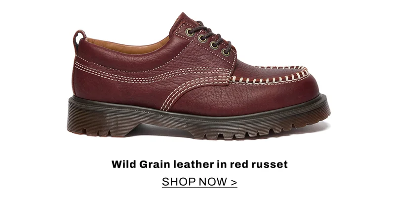 LOWELL WILD GRAIN LEATHER MOC TOE SHOES
