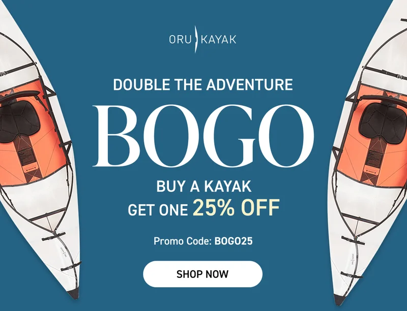 Double The Adventure: Buy a Kayak, Get One 25% Off. Use Code discount code Double The Adventure: Buy a Kayak, Get One 25% Off. Use Code discount code