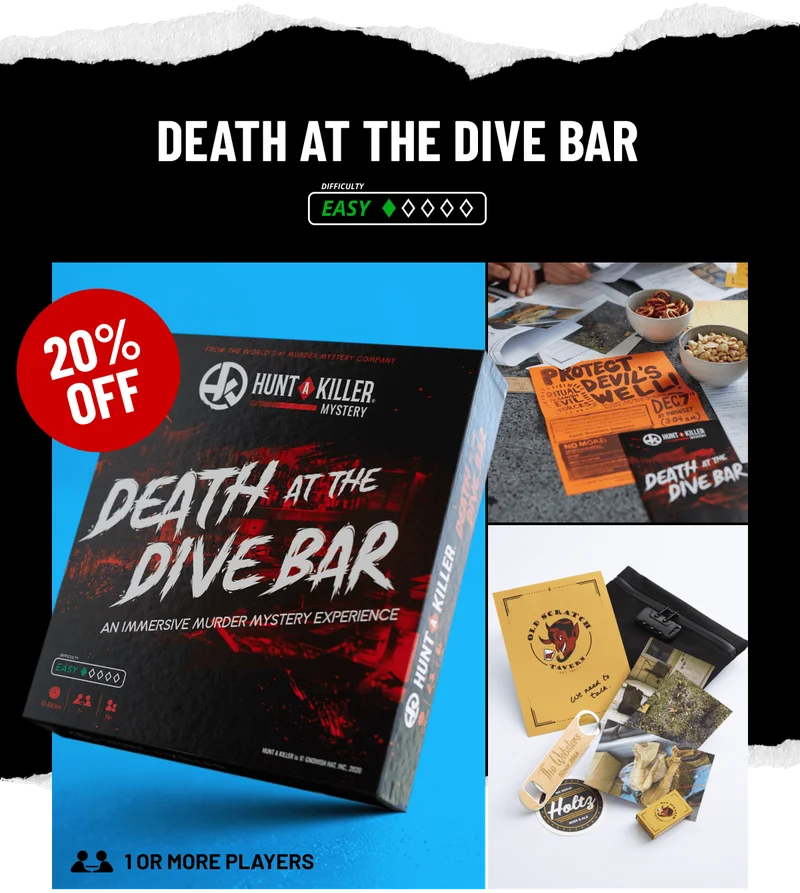 20% OFF DEATH AT THE DIVE BAR