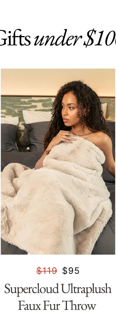 Gift under $100 | Supercloud Ultraplush Faux Fur Throw