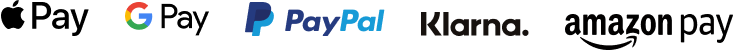 Apple Pay | Google Pay | Paypal | Klarna | Amazon Pay