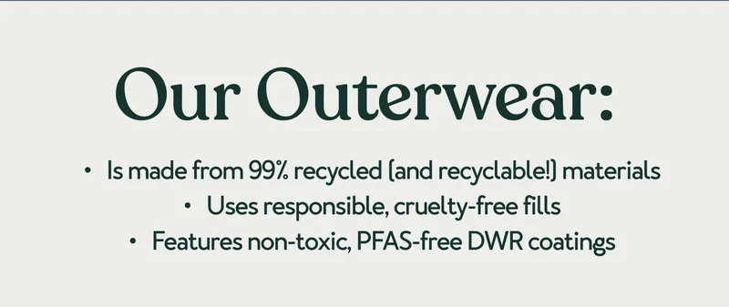 Our ouerwear is made from 99% recycled and recyclable materials