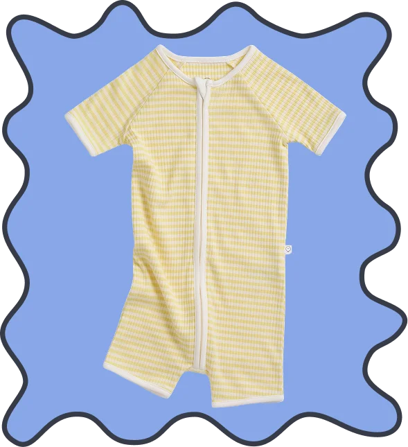 Yellow Stripe Ribbed Summer Romper