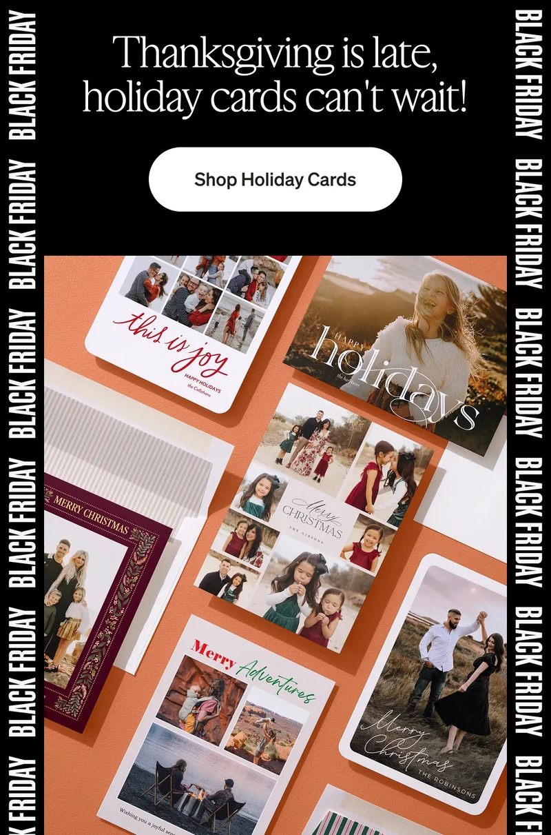 Thanksgiving is late, holiday cards can't wait!