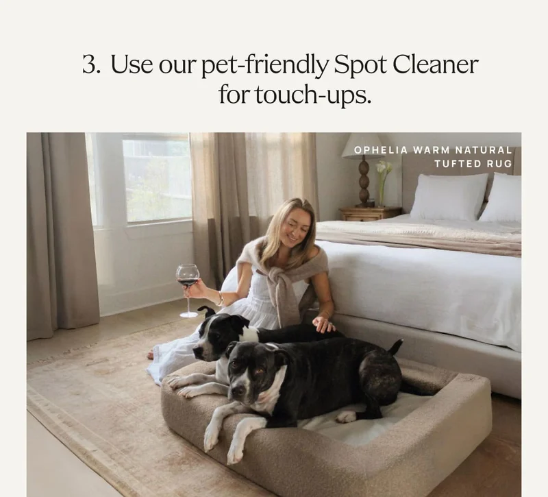 Use our pet friendly spot cleaner for touch ups