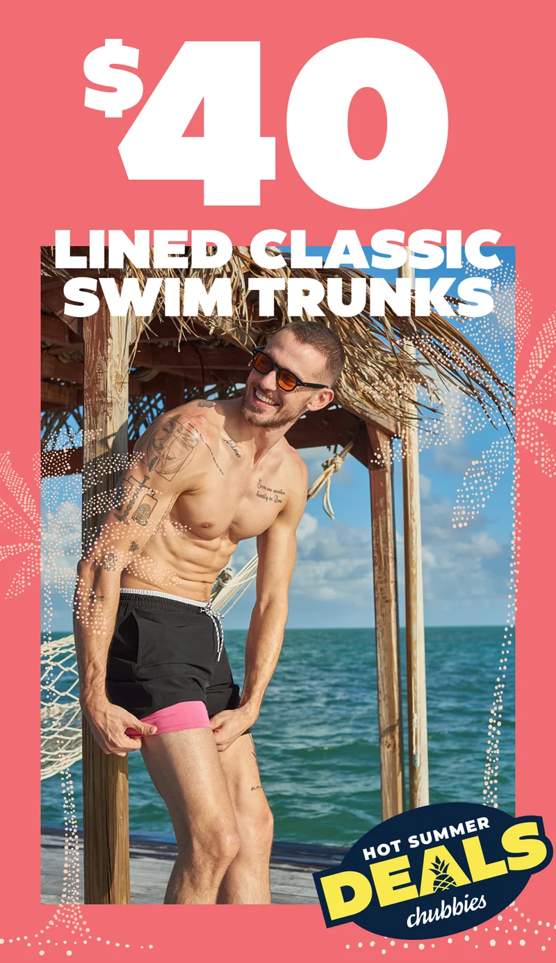 $40 LINED CLASSIC SWIM TRUNKS