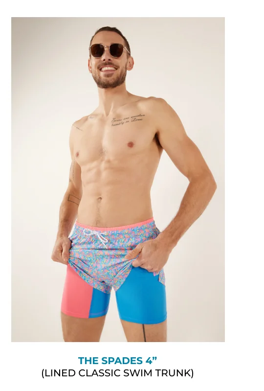Lined Classic Swim Trunk: The Spades 4"