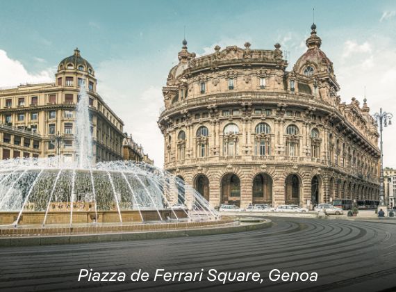 Pictured: Piazza de Ferrari Square, Genoa – Click to View Cruises & Book Now Pictured: Piazza de Ferrari Square, Genoa – Click to View Cruises & Book Now