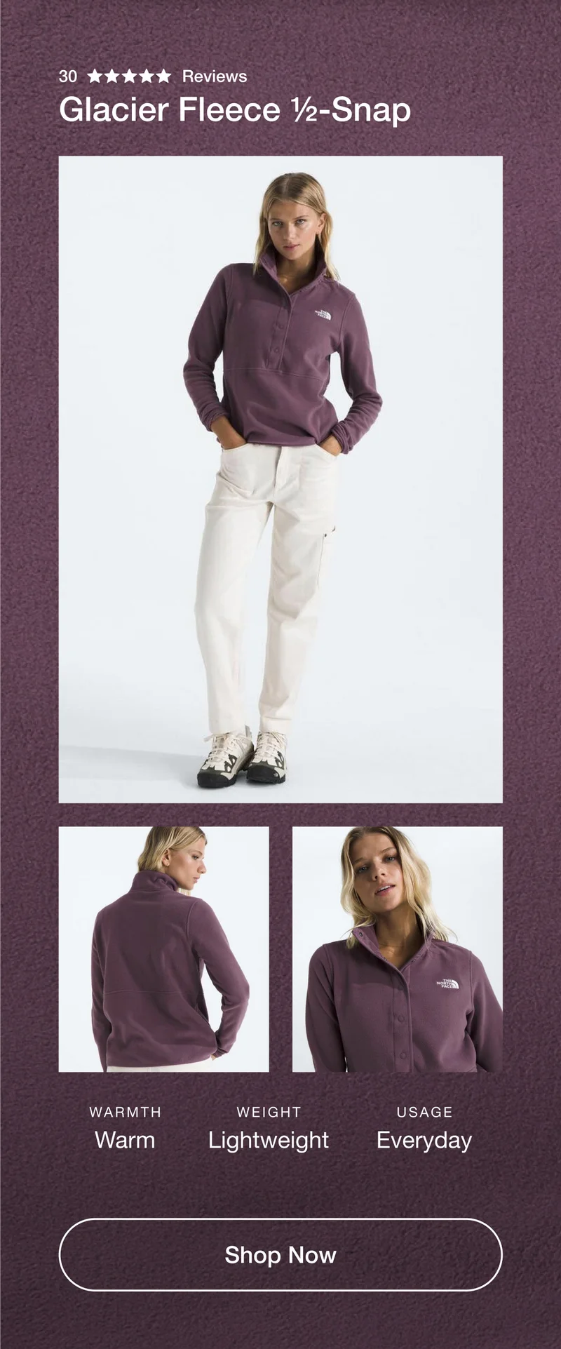 Glacier Fleece 1/2-Snap