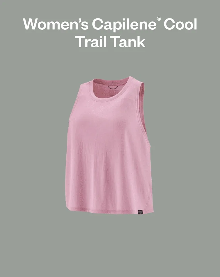 The Women’s Capilene Cool Trail Cropped Tank, Cropped Shirt and Shirt.