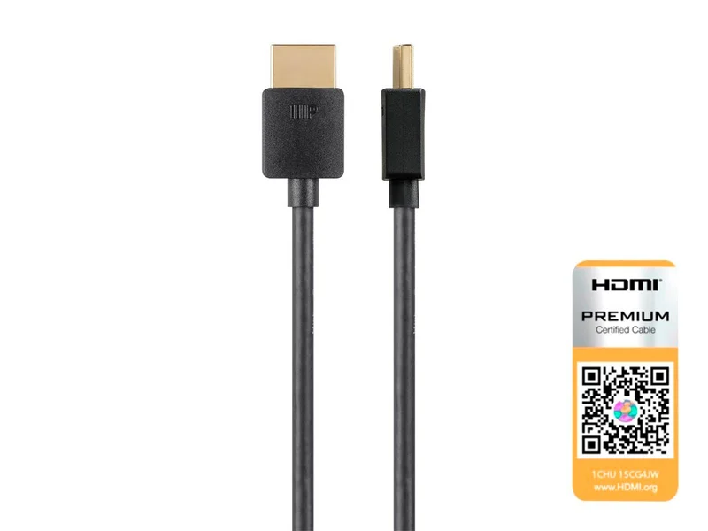 4K Certified Premium High Speed Slim HDMI Cable - 4K60Hz, 18Gbps, HDR, 6ft, Black