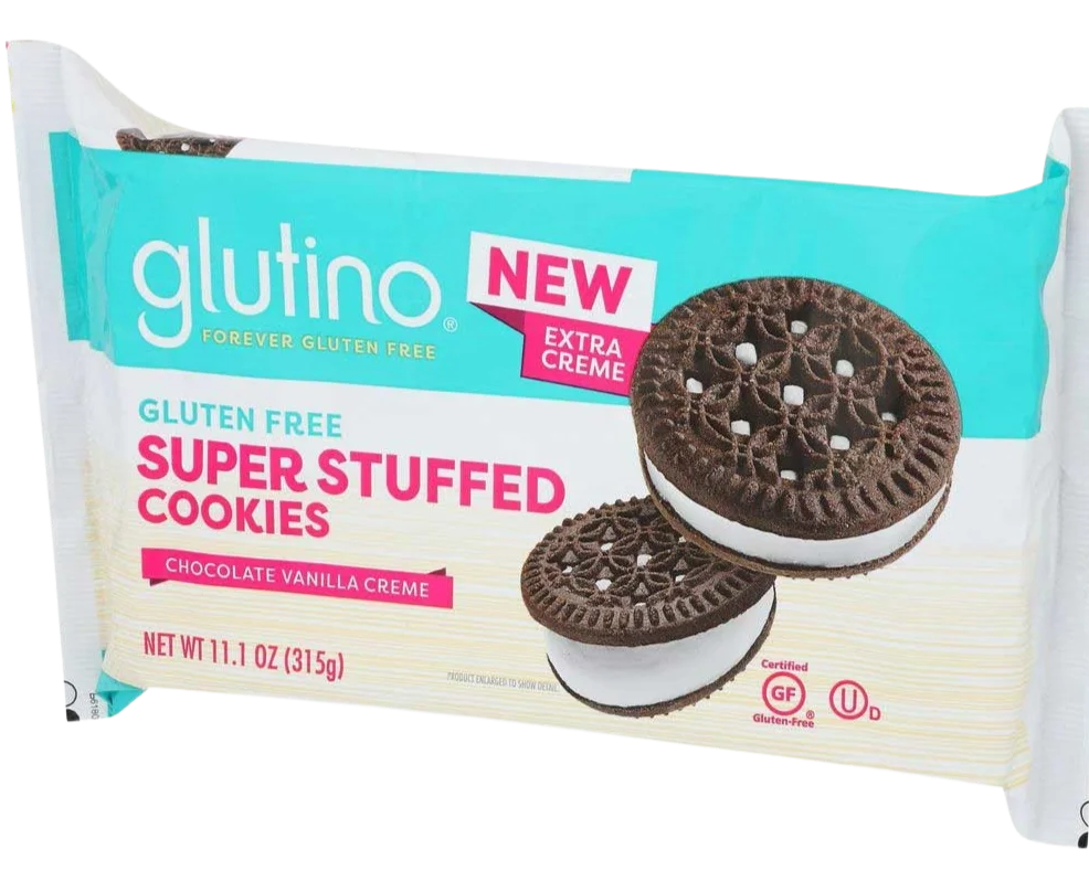 Image of Glutino Gluten Free Super Stuffed Chocolate Vanilla Creme Cookies