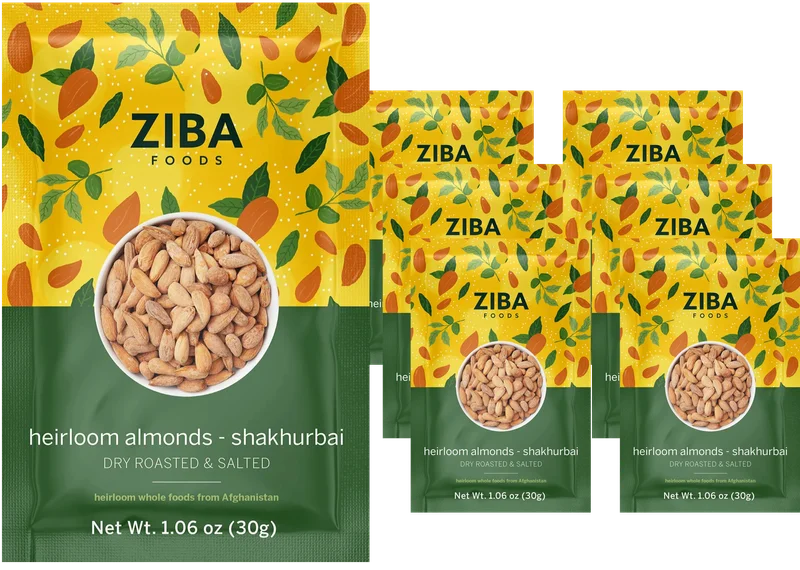 Image of ZIBA Foods Shakhurbai Roasted Almonds with Salt (6 Pack)