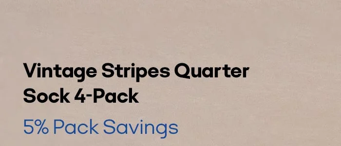 Vintage Stripes Quarter Sock 4-Pack 5% Pack Savings