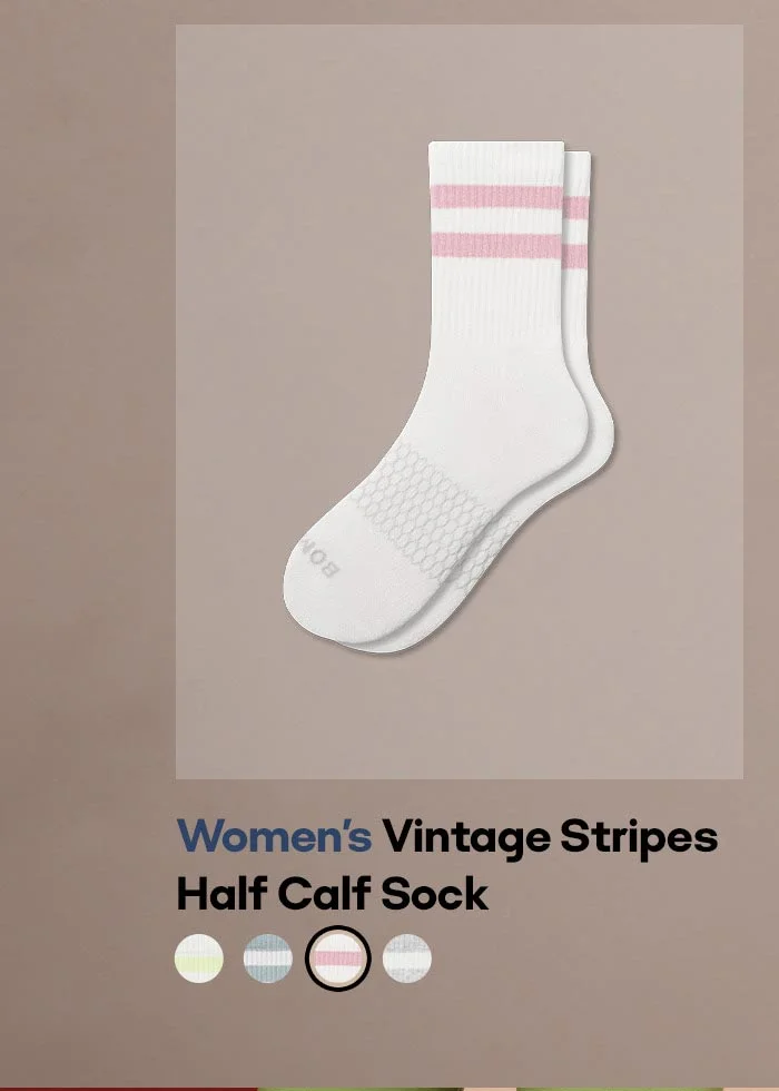 Women's Vintage Stripes Half Calf Sock