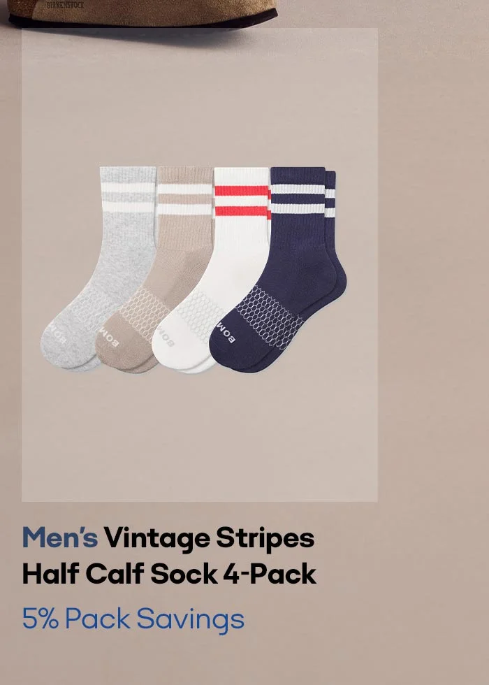Men's Vintage Stripes Half Calf Sock 4-Pack 5% Pack Savings