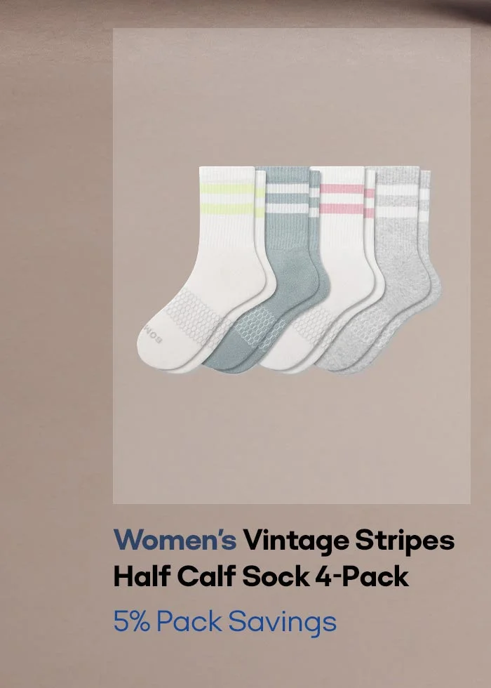 Women's Vintage Stripes Half Calf Sock 4-Pack 5% Pack Savings