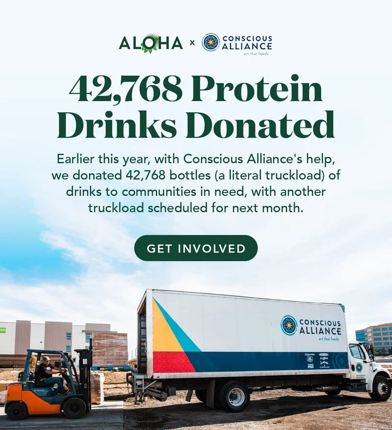 Earlier this year, with Conscious Alliance's help, we donated 42,768 bottles of drinks to communities in need, with another truckload scheduled for next month
