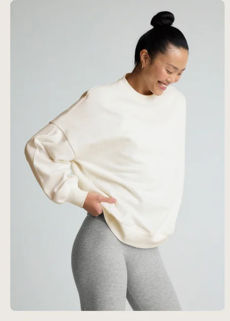 LuxeFleece Oversized Sweatshirt in Fresh Snow