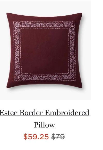 Estee Border Embroidered Pillow