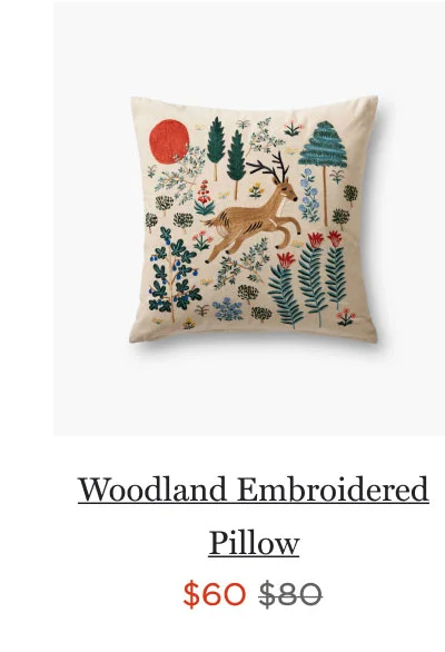 Woodland Embroidered Pillow