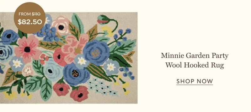 Minnie Garden Party Wool Hooked Rug SHOP NOW