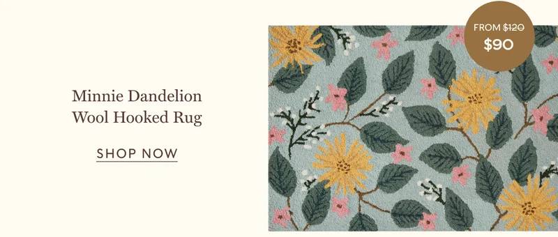 Minnie Dandelion Wool Hooked Rug SHOP NOW