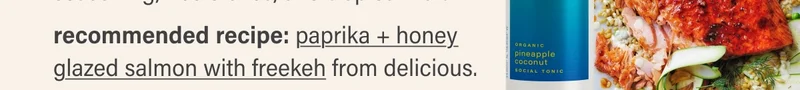 recommended recipe: paprika + honey glazed salmon with freekeh from delicious.