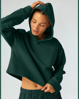 Happiness Fleece Cropped Hoodie