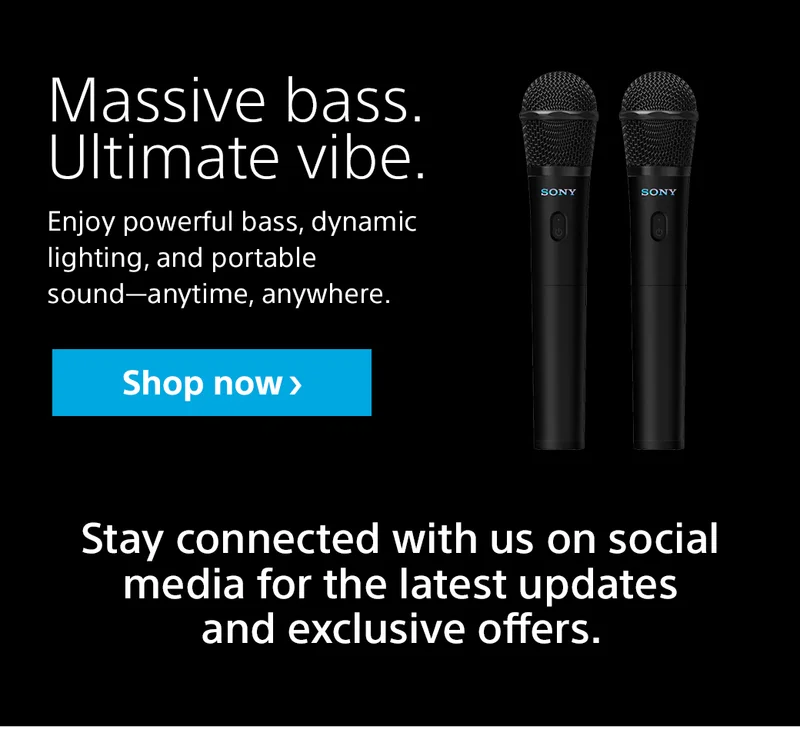 Massive bass. Ultimate vibe. Enjoy powerful bass, dynamic lighting, and portable sound—anytime, anywhere. Stay connected with us on social media for the latest updates and exclusive offers. Shop now