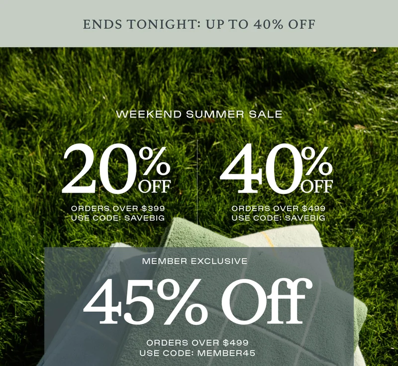 40% off orders over $499, 20% off orders over $399, 10% off orders over $299, use code SAVEBIGGER! 40% off orders over $499, 20% off orders over $399, 10% off orders over $299, use code SAVEBIGGER!