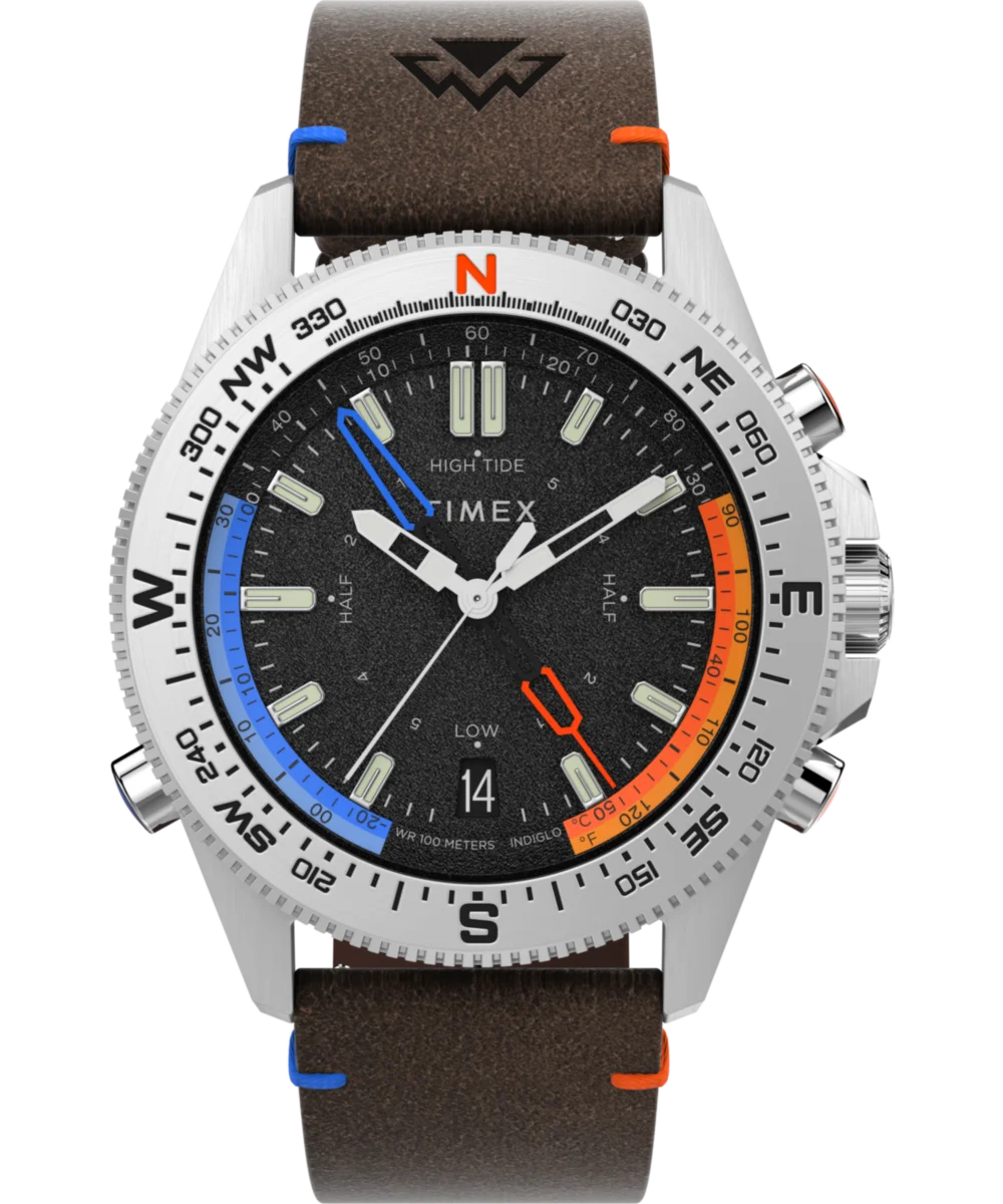 Image of Expedition Tide-Temp-Compass 43mm Eco-Friendly Leather Strap Watch