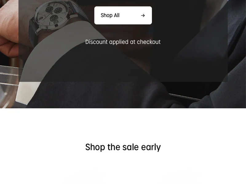Shop All | Discount applied at checkout | Shop the sale early