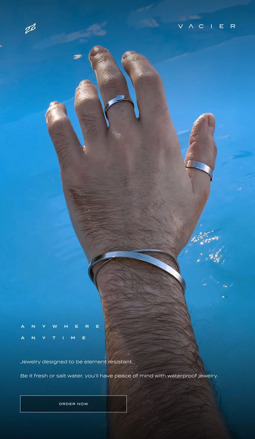 Jewelry designed to be element resistant.