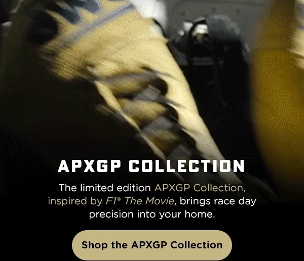 APXGP COLLECTION--The limited edition APXGP Collection, inspired by F1® The Movie, brings race day precision into your home.