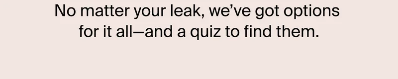 No matter your leak, we've got options for it all-and a quiz to find them.