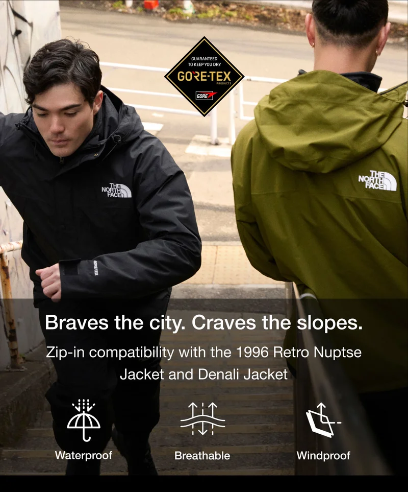 Braves the city. Craves the slopes. Zip-in compatibility with the 1996 Retro Nuptse Jacket and Denali Jacket
