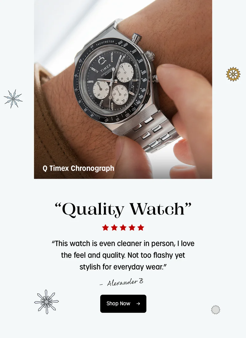 Shop Now (Q Timex Chronograph) - Timex