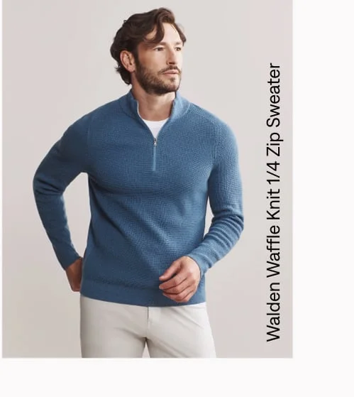 Walden Waffle Knit 1/4 Zip Sweater