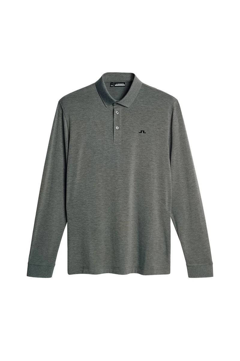 Image of Florian LS Polo / Dark Grey Melange