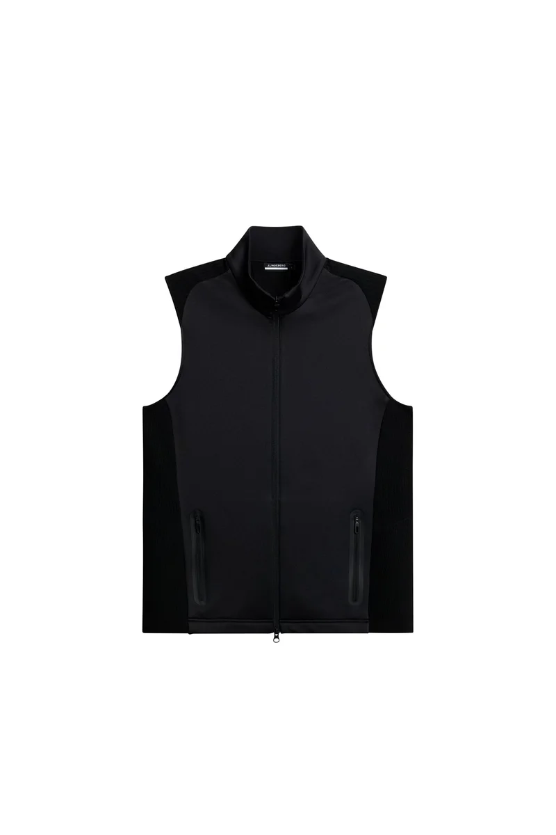 Image of Dane Hybrid Knit Zip Vest / Black